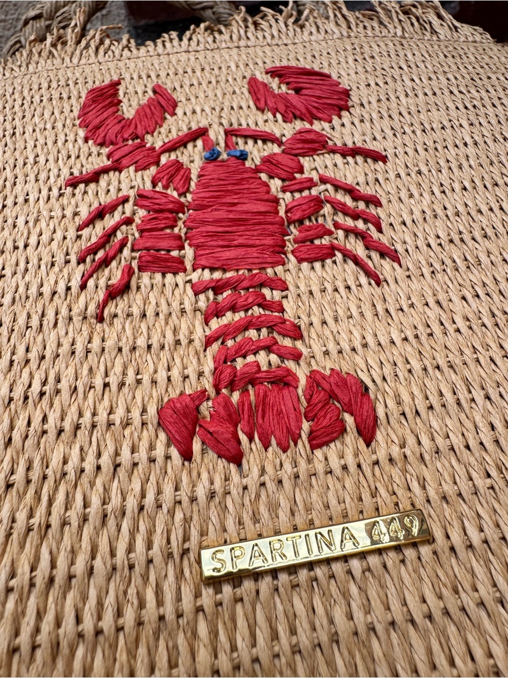 Spartina 449 🦞 Woven Straw Dune Lobster Satchel/Shoulder/Crossbody Bag - Picture 3 of 12